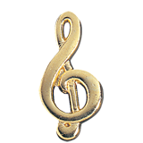 Gold Music Clef Lapel Pin