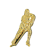 Gold Ice Hockey Lapel Pin