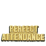 Gold Perfect Attendance Lapel Pin