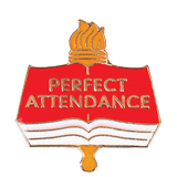 Perfect Attendance Torch Scholastic Lapel Pin