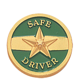 Green Safe Driver Star Lapel Pin
