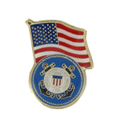 Coast Gaurd American Flag Lapel Pin