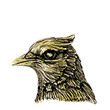 Golden Brass Blue Jay Mascot Pin