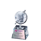 Crystal Spinning Globe on Clear Base Award - 6