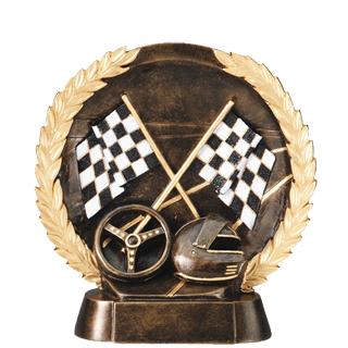 Checkered Flags Wreath Trophy - 7.5