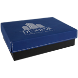 Blue Leatherette Removable Top Gift Box - 7.25