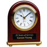 Rosewood Piano Arched Desk Clock - 5