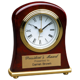 Rosewood Piano Bell Shape Arch Desk Clock - 5