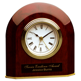 Rosewood Beveled Shape Arch Desk Clock - 5