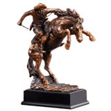 Western Cowboy and Bucking Horse Trophy - 11
