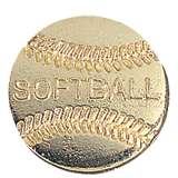 Gold Softball Lapel Pin