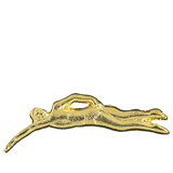 Gold Male Swimmer Lapel Pin