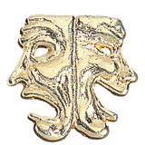 Gold Drama Mask Lapel Pin