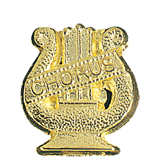 Gold Music Chorus Lapel Pin