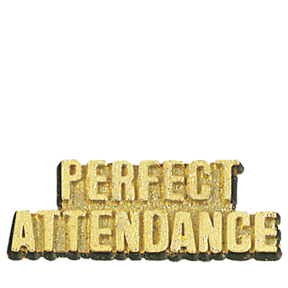 Gold Perfect Attendance Lapel Pin