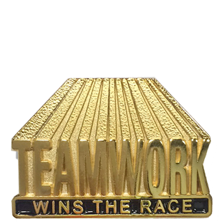 Teamwork Wins the Race Lapel Pin