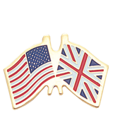 American British Flags Lapel Pin