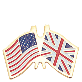 American British Flags Lapel Pin