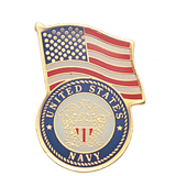 US Navy American Flag Lapel Pin
