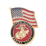 US Marine American Flag Lapel Pin