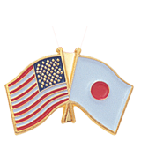 American Japanese Flags Lapel Pin