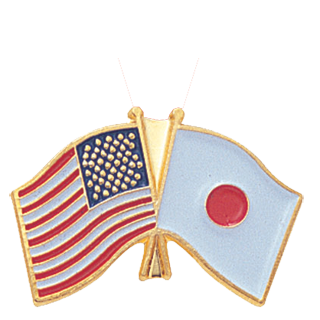 American Japanese Flags Lapel Pin