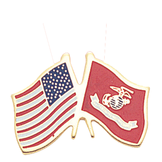 American US Marine Flags Lapel Pin