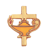 Lamp Of Learning & Cross Lapel Pin