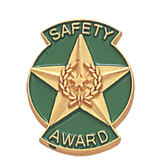 Green Safety Award Star Lapel Pin