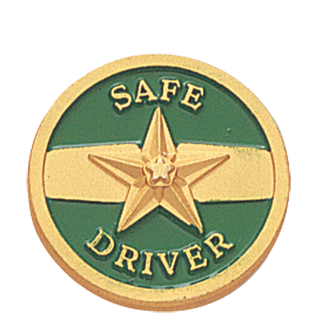 Green Safe Driver Star Lapel Pin
