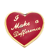 Make A Difference Heart Lapel Pin