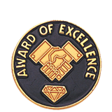 Award of Excellence Hand Shake Lapel Pin