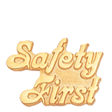 Gold Safety First Lapel Pin
