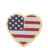 American Flag Heart Lapel Pin