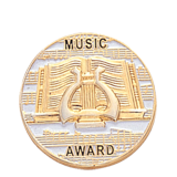 Music Award Round Lapel Pin
