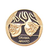 Drama Masks Round Lapel Pin