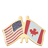American Canadian Flags Lapel Pin