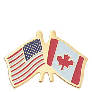 American Canadian Flags Lapel Pin