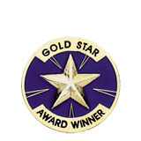 Gold Star Award Winner Blue Lapel Pin