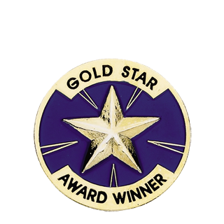 Gold Star Award Winner Blue Lapel Pin