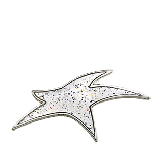 Modern Silver Sparkle Star Lapel Pin