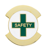 Green Safety Cross Lapel Pin