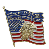 Land of the Free Because of the Brave Lapel Pin