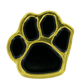 Black Gold Paw Print Lapel Pin