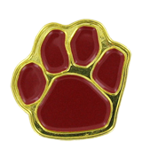 Burgandy Gold Paw Print Lapel Pin