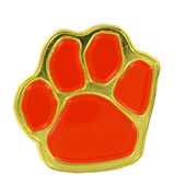 Orange Gold Paw Print Lapel Pin