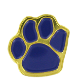 Purple Gold Paw Print Lapel Pin