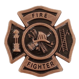 Fire Fighter Maltese Cross Lapel Pin