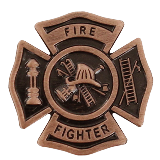 Fire Fighter Maltese Cross Lapel Pin