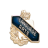 Language Arts Gold Lapel Pin